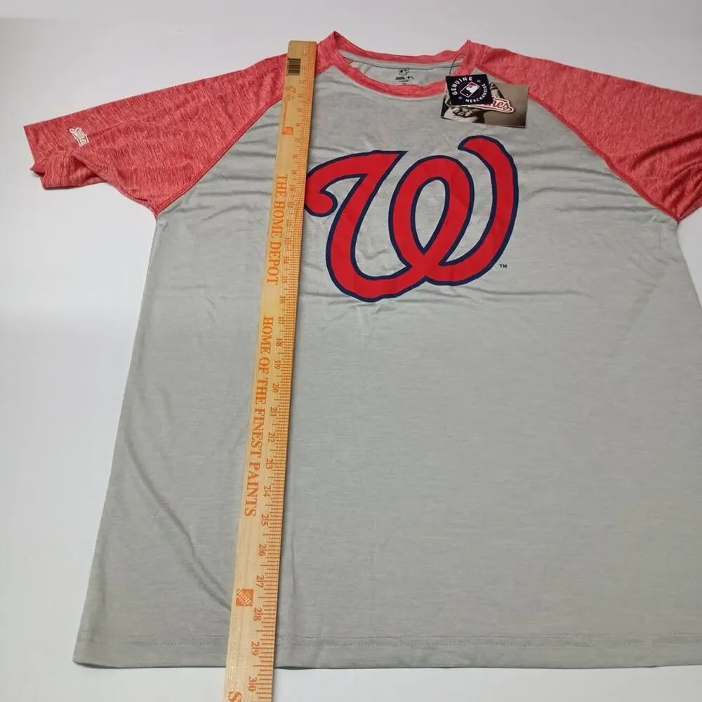 Washington Nationals Shirt Mens L Gray‎ Stitches Baseball MLB